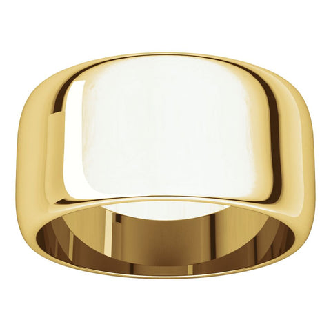 14k Yellow Gold 10mm Half Round Band, Size 6