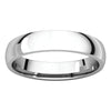 14k White Gold 4mm Light Comfort Fit Band, Size 6.5