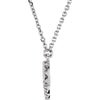 14k White Gold Letter "P" 1/8 CTW Diamond 16" Necklace