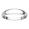 Sterling Silver 4mm Half Round Tapered Band, Size 11