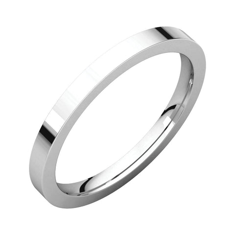 Sterling Silver 2mm Flat Comfort Fit Band, Size 13