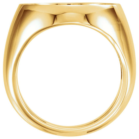 14k Yellow Gold 18mm Men's Coin Ring Mounting , Size 10