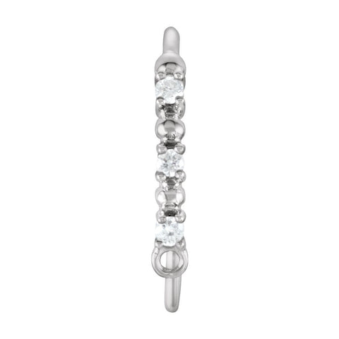 14k White Gold .04 CTW Diamond Accented French Ear Wire with Ring
