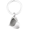 Sterling Silver Heart Print You Touched My Heart Keyring