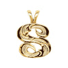 Medium Initial Pendant with initial 'S' in 14k Yellow Gold