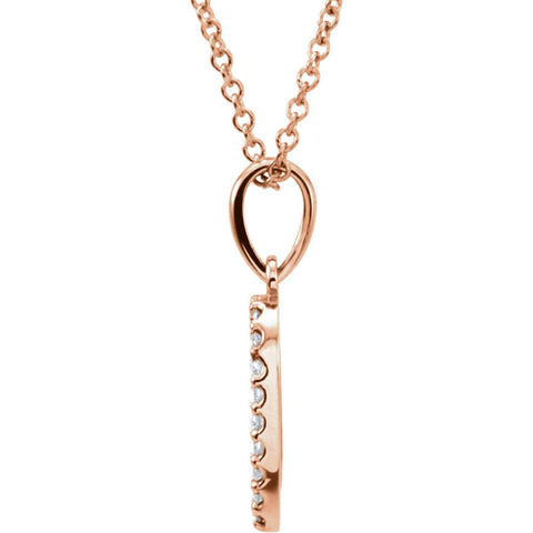 14k Rose Gold 1/8 CTW Diamond 16" Necklace