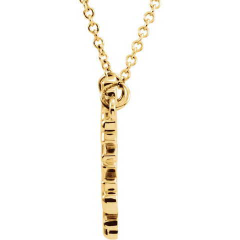 14k Yellow Gold Snowflake 16" Necklace