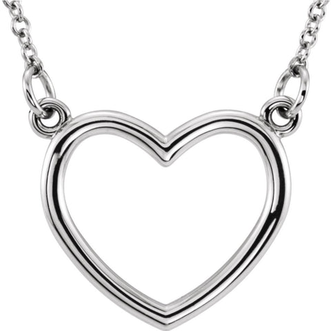 14k Rose Gold 10x10.75mm 16" Heart Necklace