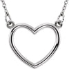 14k White Gold 10x10.75mm 16-inch Heart Necklace