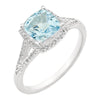 14k White Gold Sky Blue Topaz & 1/5 ctw. Diamond Ring, Size 7