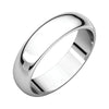 05.00 mm Half Round Wedding Band Ring in Sterling Silver (Size 6.5 )