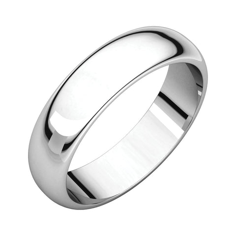 Sterling Silver 5mm Half Round Band, Size 8.5