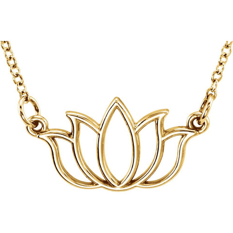 14k Yellow Gold Tiny Posh Lotus 16-18" Necklace