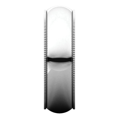 10k White Gold 6mm Milgrain Comfort Fit Band, Size 11