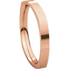 14k Rose Gold 2.5mm Square Comfort Fit Band, Size 7