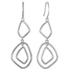 14k White Gold Open Silhouette Dangle Earrings