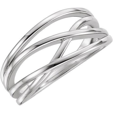 Sterling Silver Criss-Cross Ring, Size 7