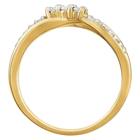 14k Yellow Gold & White 1/5 CTW Diamond Ring, Size 7