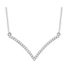 14k White Gold 1/6 ctw. Diamond "V" 18-inch Necklace