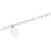 14k White Gold Hollow Charm Bracelet with Heart