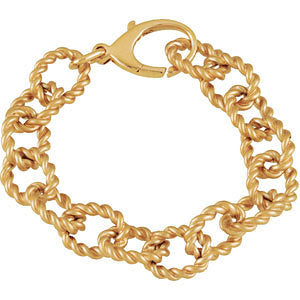 10.75mm Sterling Silver Gold Plated Link Bracelet