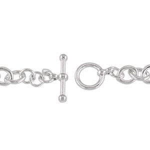 Sterling Silver Cable 6.5" Bracelet with Toggle Clasp