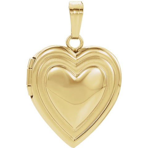 14k Yellow Gold Heart Locket