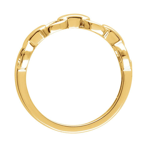 14k Yellow Gold Chain Link Ring , Size 7