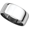 10k White Gold 8mm Half Round Light Band, Size 9