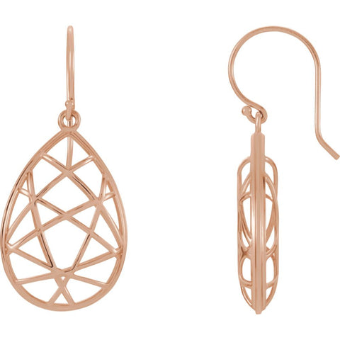 14k Rose Gold Nest Design Earrings