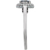 14k White Gold 1/2 CTW Blue & White Diamond Ring, Size 7