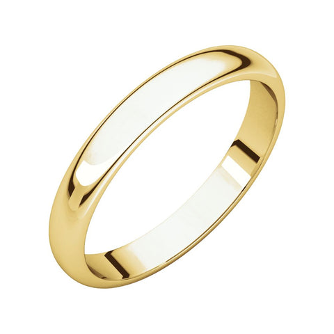 10k Yellow Gold 3mm Half Round Band, Size 5