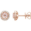 14k Rose Gold Morganite & 1/5 ctw. Diamond Earrings