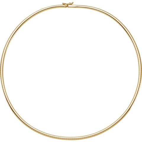 14k Yellow Gold 3mm Omega 18" Chain