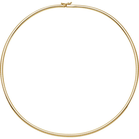 14k Yellow Gold 3mm Omega 16" Chain