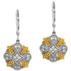 Natural Yellow & White Gold Diamonds Lever Back Earrings