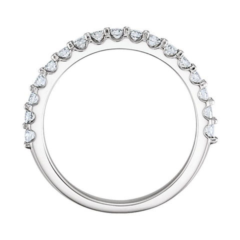 14k White Gold 1/2 CTW Diamond Band, Size 7