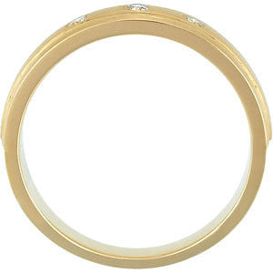 14k White Gold Diamond Duo Band, Size 11