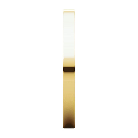 14k Yellow Gold 2mm Flat Band, Size 9
