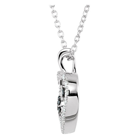 Sterling Silver 1/6 CTW Black & White Diamond Heart 18" Necklace