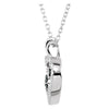 Sterling Silver 1/6 CTW Black & White Diamond Heart 18" Necklace
