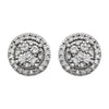 14k White Gold 1/2 CTW Diamond Halo-Style Cluster Earrings