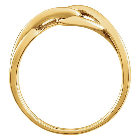 14k Yellow Gold Infinity-Inspired Knot Design Ring, Size 7