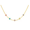 Pink Tourmaline, Turquoise, Amethyst, Peridot & Iolite 16-inch Necklace in 18k White Gold Plated Silver