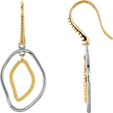 14k Yellow Gold 3/8 CTW Diamond Dangle Earrings