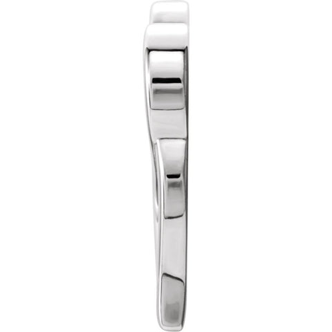 14k White Gold Double Heart Chain Slide