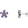 14K White Gold Amethyst Earrings