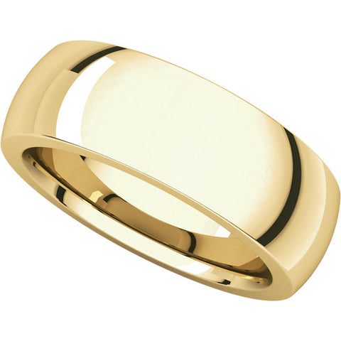 18k Yellow Gold 7mm Heavy Comfort Fit Band, Size 13