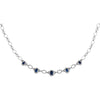 3/4 CTTW Genuine Blue Sapphire and Diamond Necklace in 14k White Gold ( 18.00-Inch )