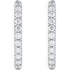 14k White Gold 3 CTW Diamond Inside/Outside Hoop Earrings